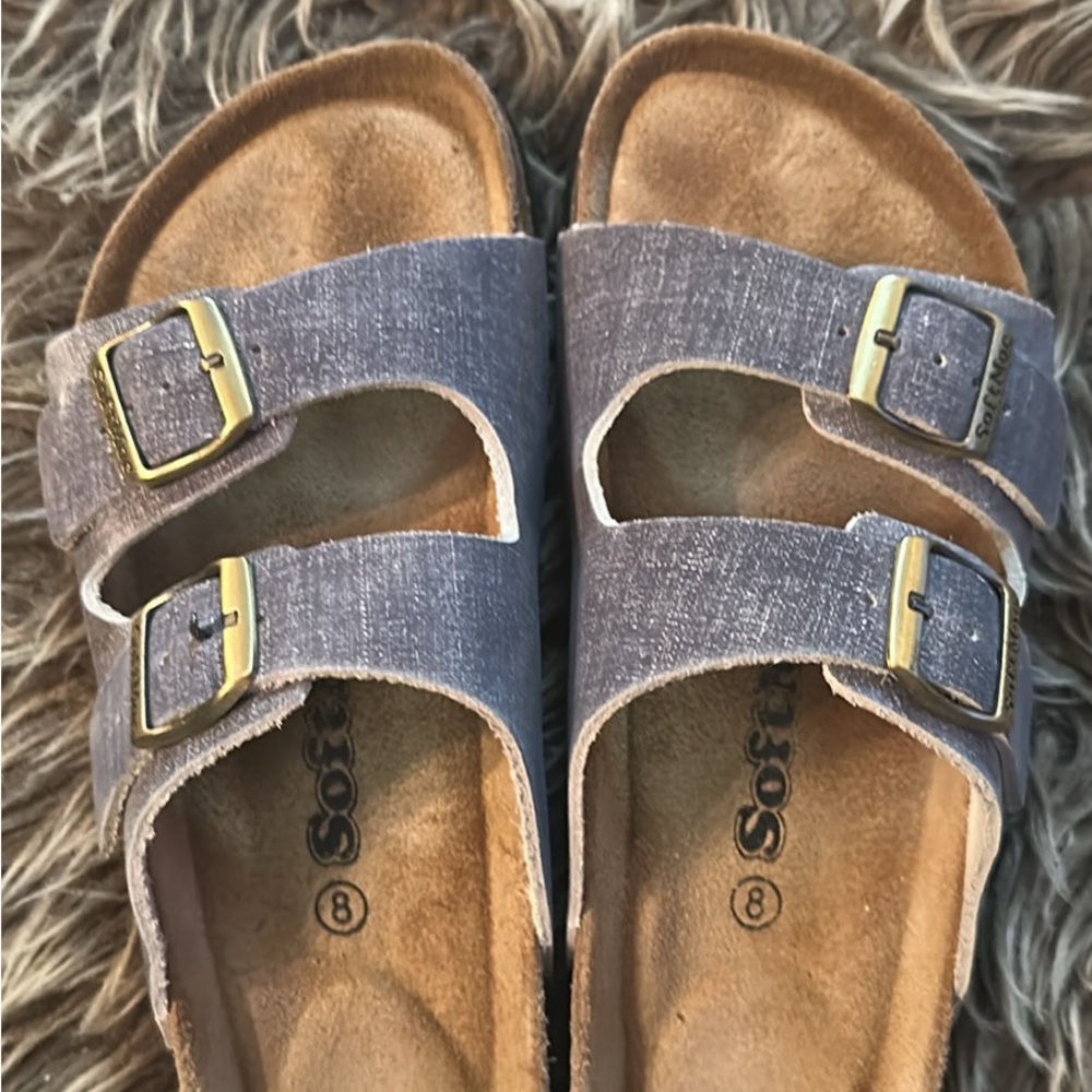 Soft Moc Blue Buckle Sandals